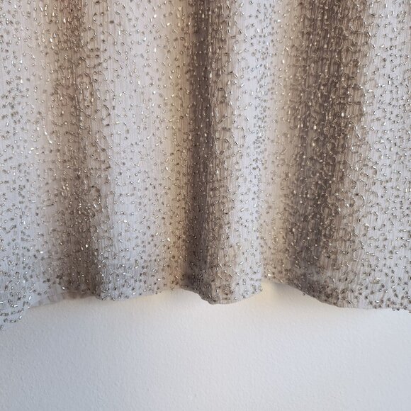 Sz4 Alice + Olivia Beaded Silk Blouson Mini Dress in Silver Gray - Picture 5 of 15